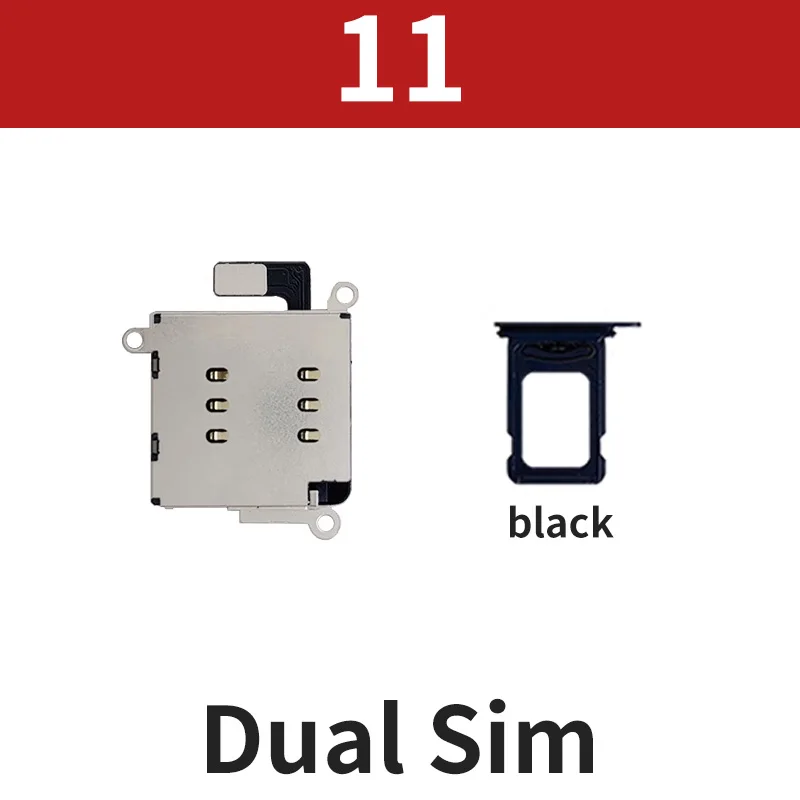 Dual Sim Card Reader   Tray Slot Holder Adapter Connector Flex Cable For iPhone 12 13 11 Pro MAX XR Phone Replacement Parts ket