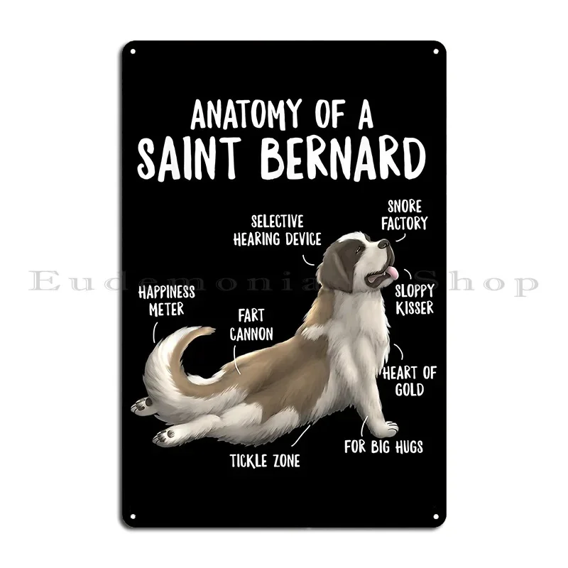 Anatomy Saint Bernard Owner Berner Puppy Funny Cute Metal Sign Garage Garage Wall Plaque Wall Print Tin Sign Poster