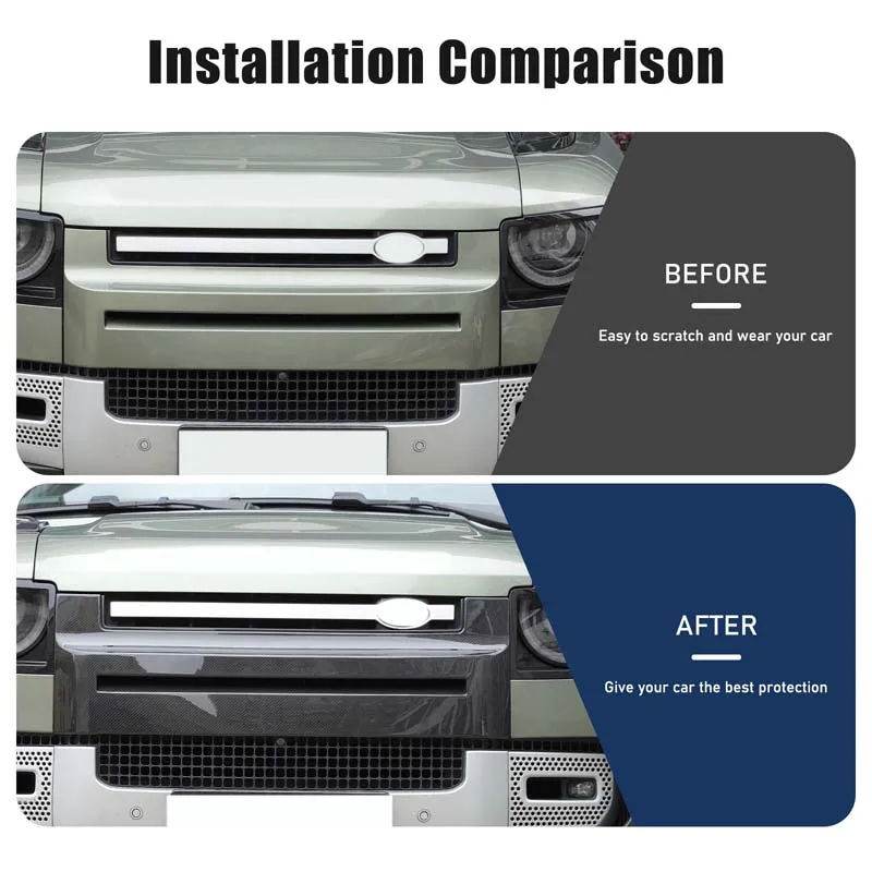 

Carbon Fiber for Land Rover Defender 90 110 2020-2025 Car Front Grille Decorative Frame Mid-Grid Decorative Strip Cover