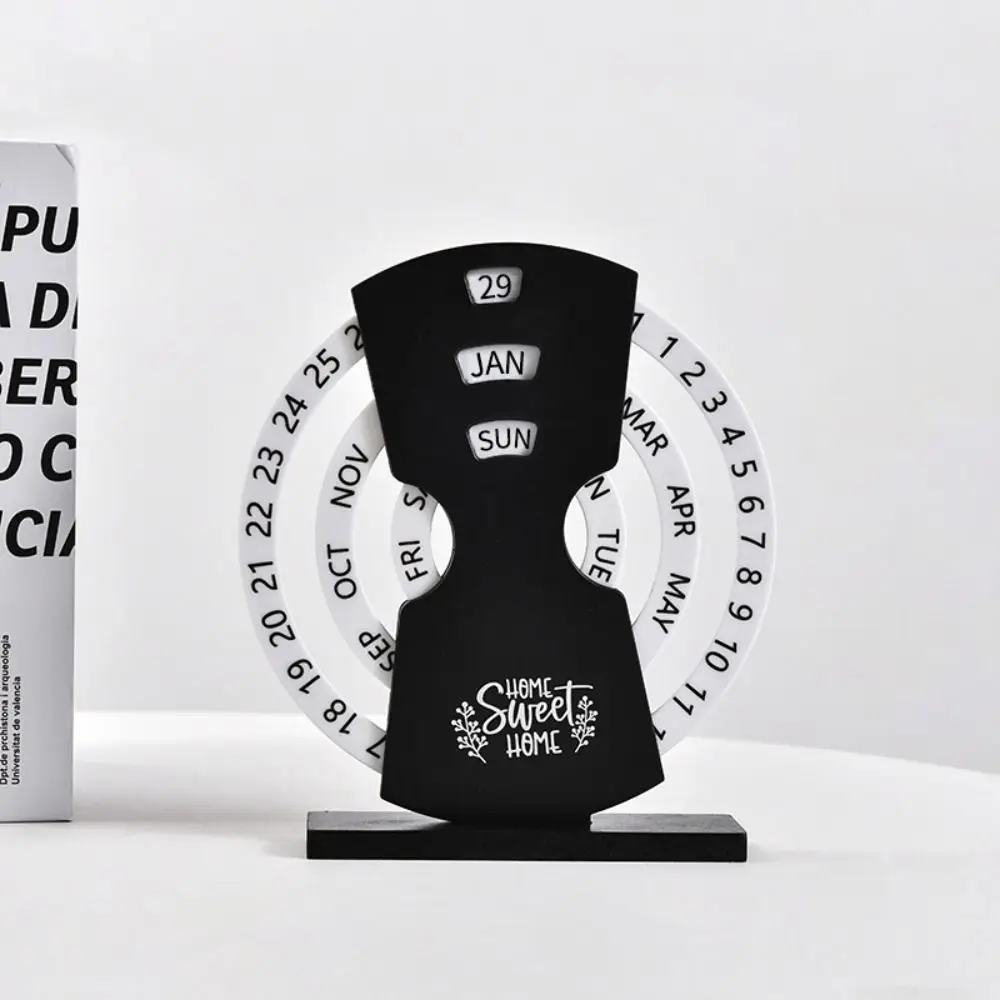 

Creative Manual Rotating Desk Calendar Adjustable DIY Time Perpetual Perpetual Calendar Reusable Multi-purpose