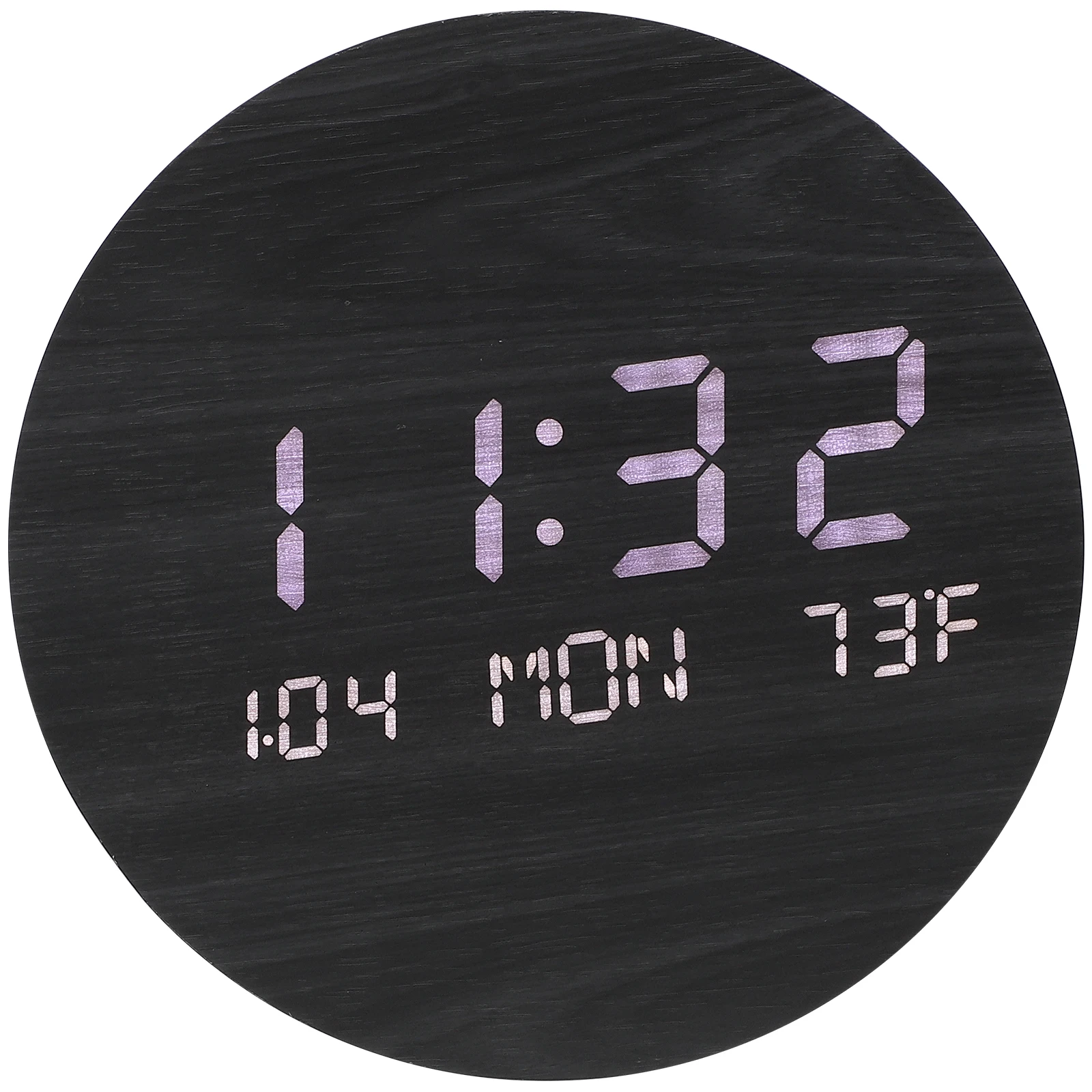 

Wooden LED Clock Waterproof Rechargeable Round Desktop Electric Mirror Multifunctional Christmas Home Decor Wall Clock