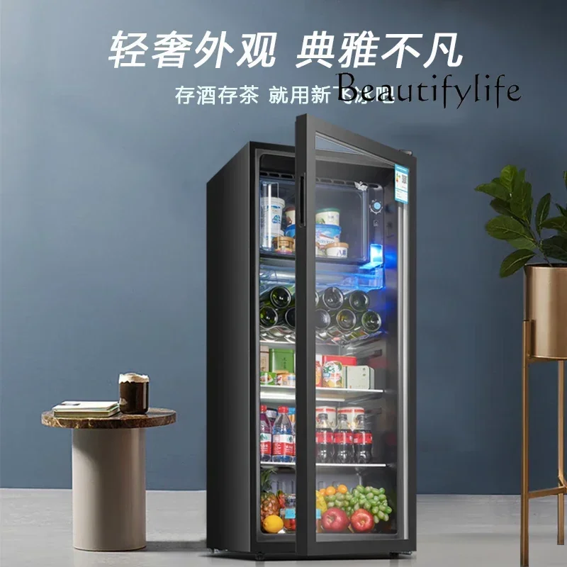 Ice Bar Home Minitype Refrigerator Office Large Capacity Transparent Refrigerator Red Wine Fresh Cabinet