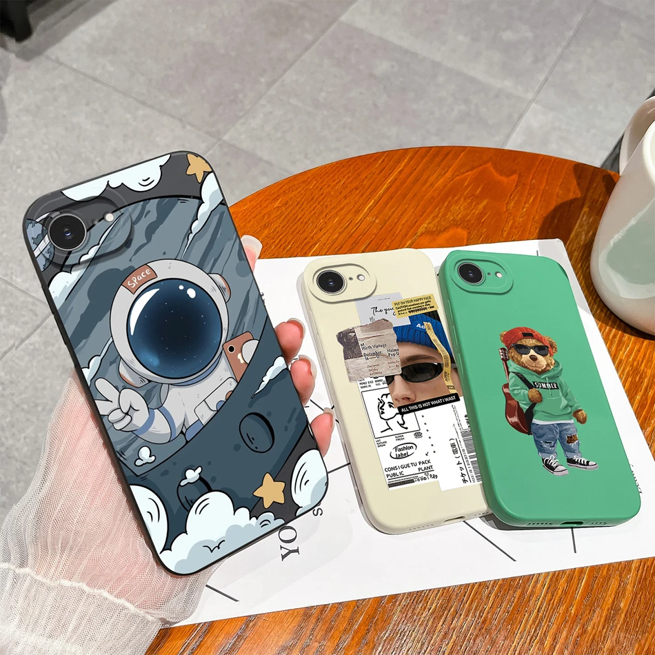 حافظة لهاتف آيفون 16E 2025 غطاء هاتف من السيليكون السائل الناعم تغطية كاملة ممتص للصدمات لهاتف SE 2025 غلاف خفيف الوزن مضاد للسقوط