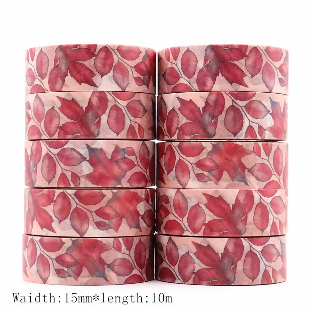 1PC 15mm*10m Vintage Floral Washi Tape DIY Scrapbooking Paper Photo Album Adhesive Stationery Masking Tape stickers