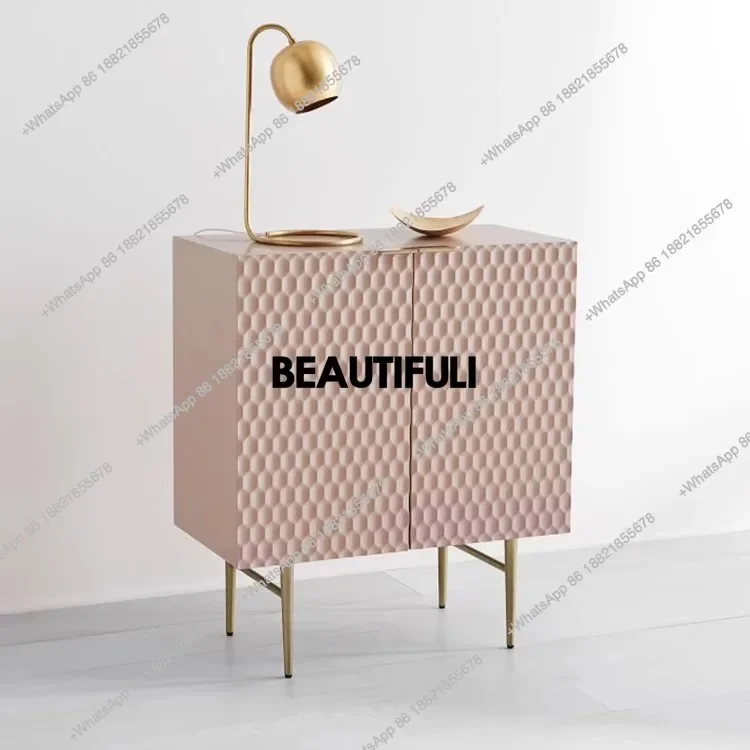 

ZModern pink porch foyer table light luxury fashion porch cabinet shoe cabinet storage cabinet