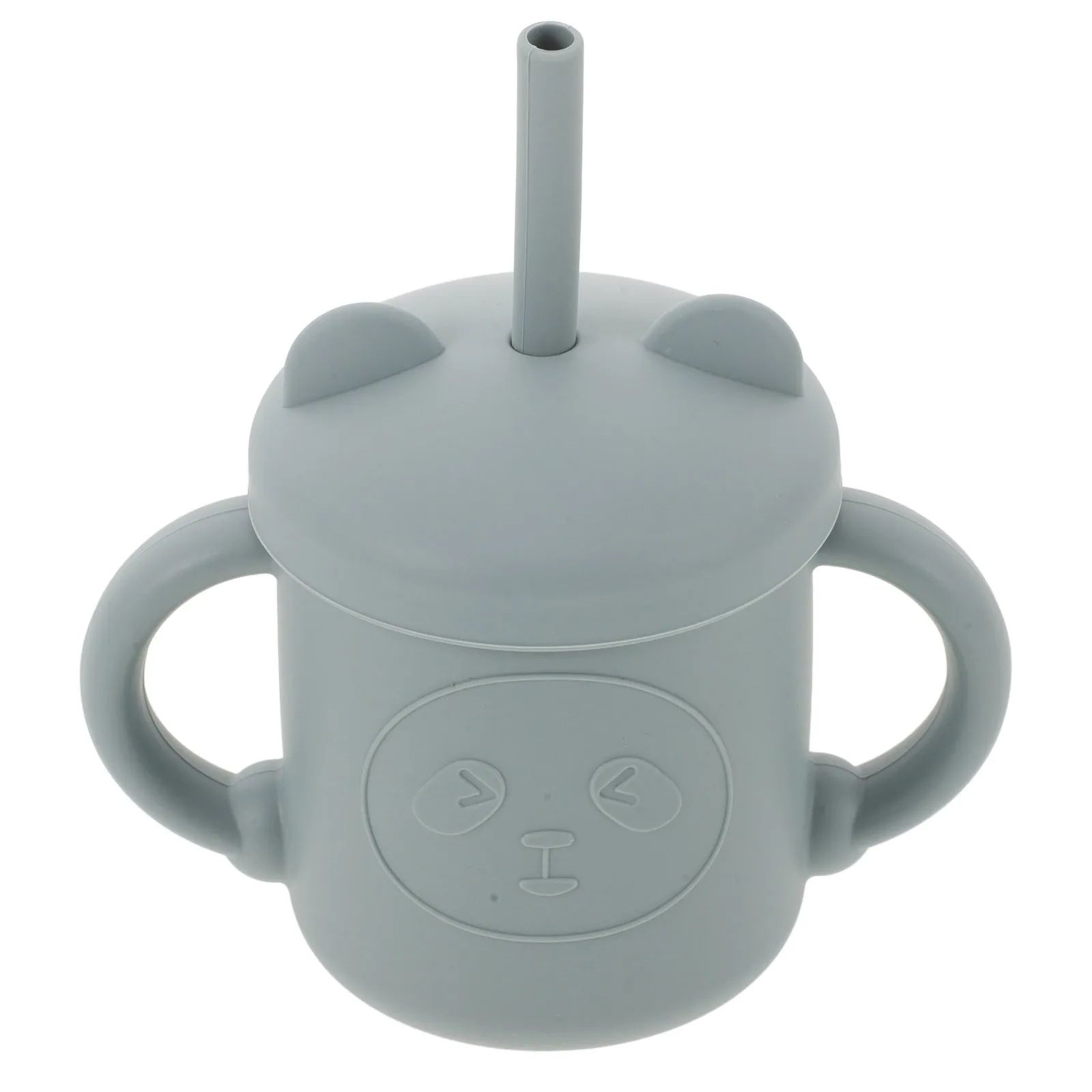 Silicone Training Cup Baby Spill Proof Lid Straw Ergonomic Handle Lightweight Toddler Drinking Cup Infant Water Bottle