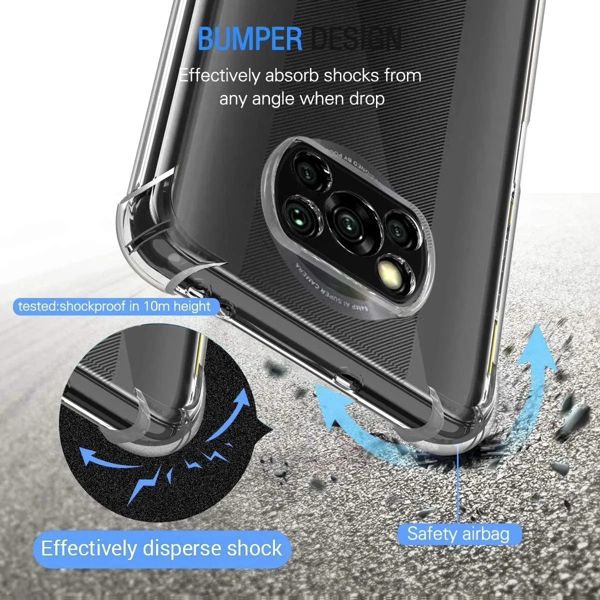 2Pcs Clear Shockproof Case For Xiaomi Poco X3 NFC Pro Soft Silicone Shell image 2
