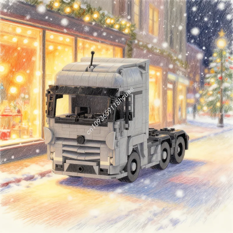 

674 шт. MOC City Mercedesesed Benz Actros BigSpace модель здания Рождественский подарок игрушечные блоки строительство DIY творческое образование