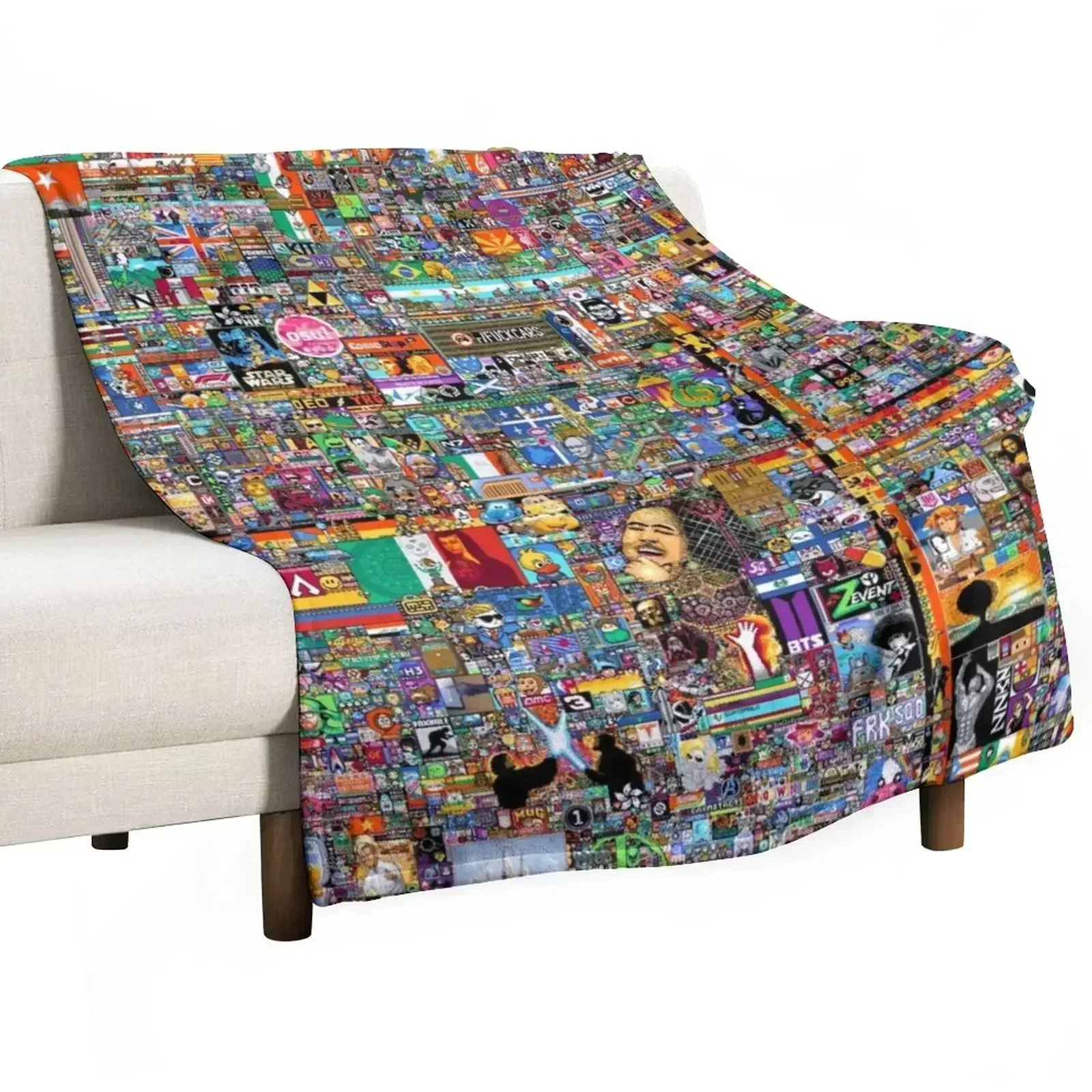 

r/place Throw Blanket Giant Sofa Moving Multi-Purpose valentine gift ideas Blankets