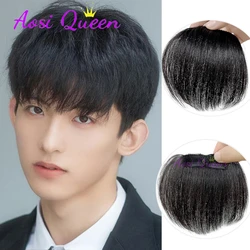 AOSI  Bangs Wig Hairpin Style Men's M-shaped Front Forehead Bangs Patch Hairline Wig