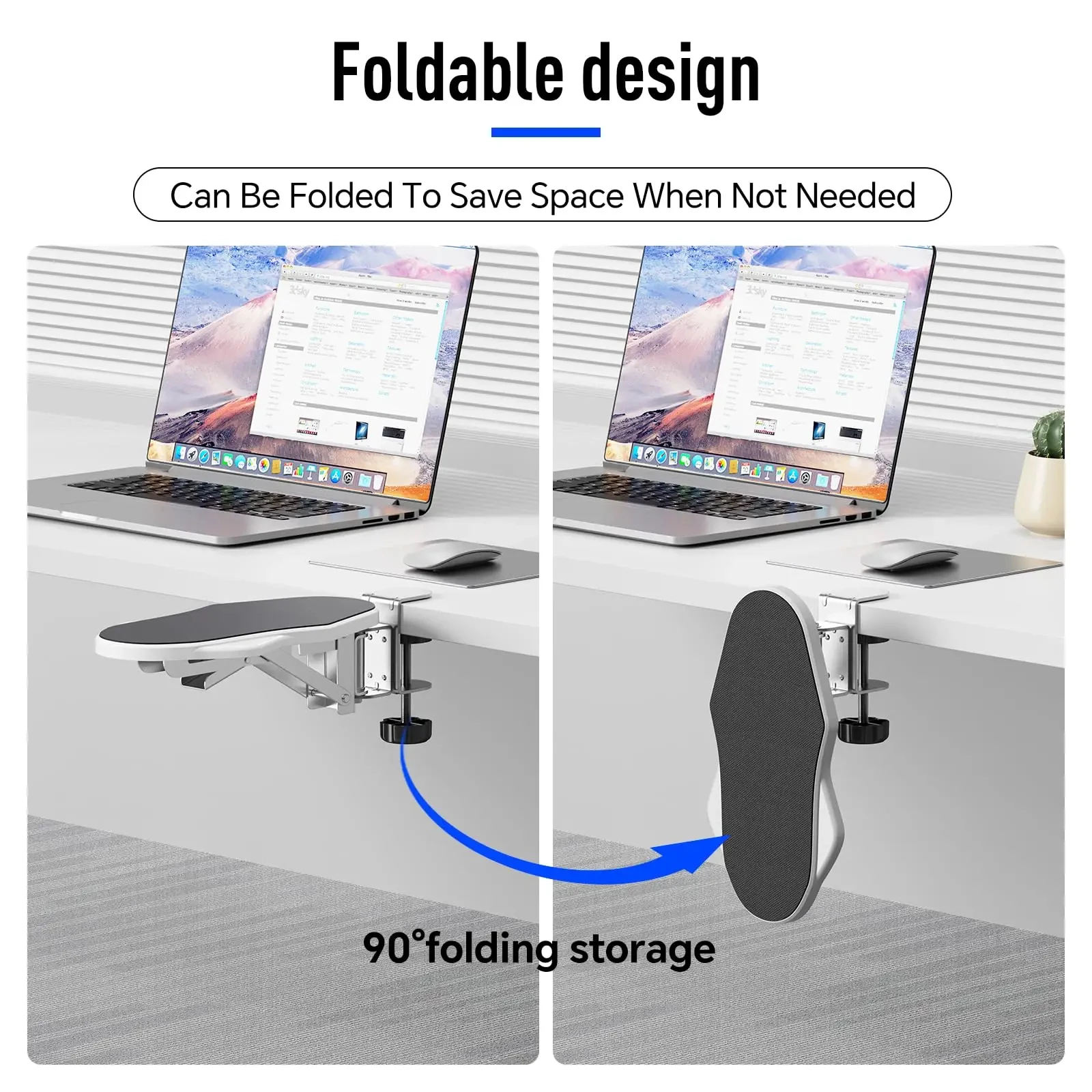 BEISHI Computer Arm Rest Desk Adjustable Ergonomic Wrist Rest Support For Keyboard Armrest Extender Rotating Mouse Pad Holder image 3