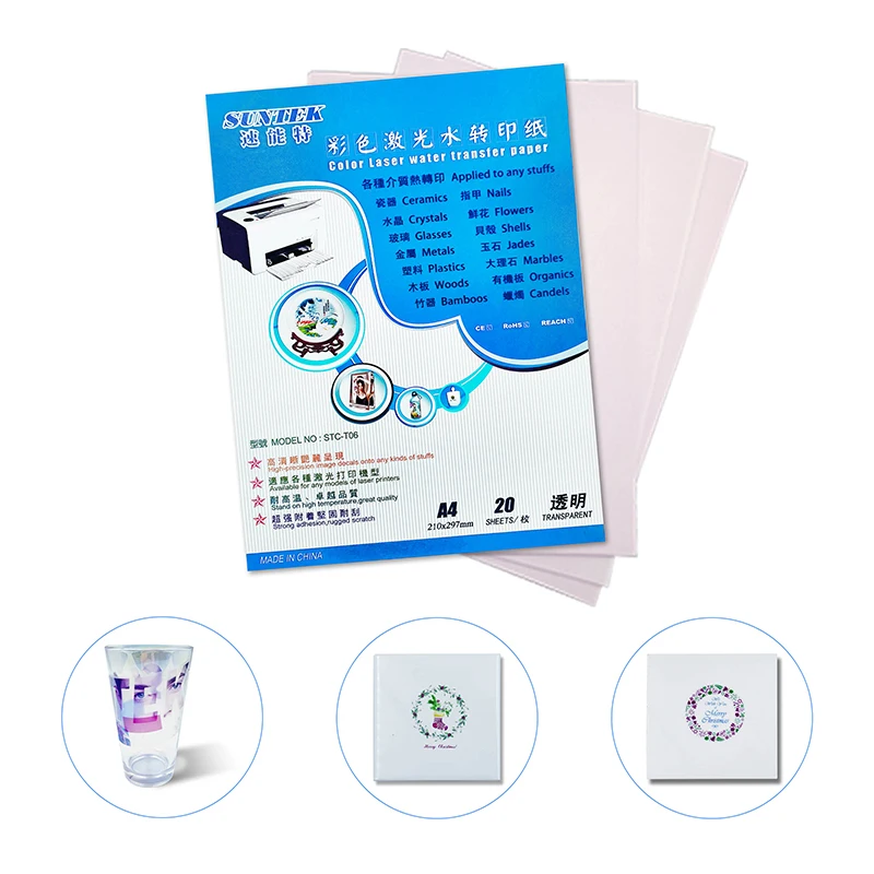 ورق نقل المياه من الدرجة الصناعية لطابعات الليزر - متين، مقاوم للبهتان، يدعم الطلبات السائبة