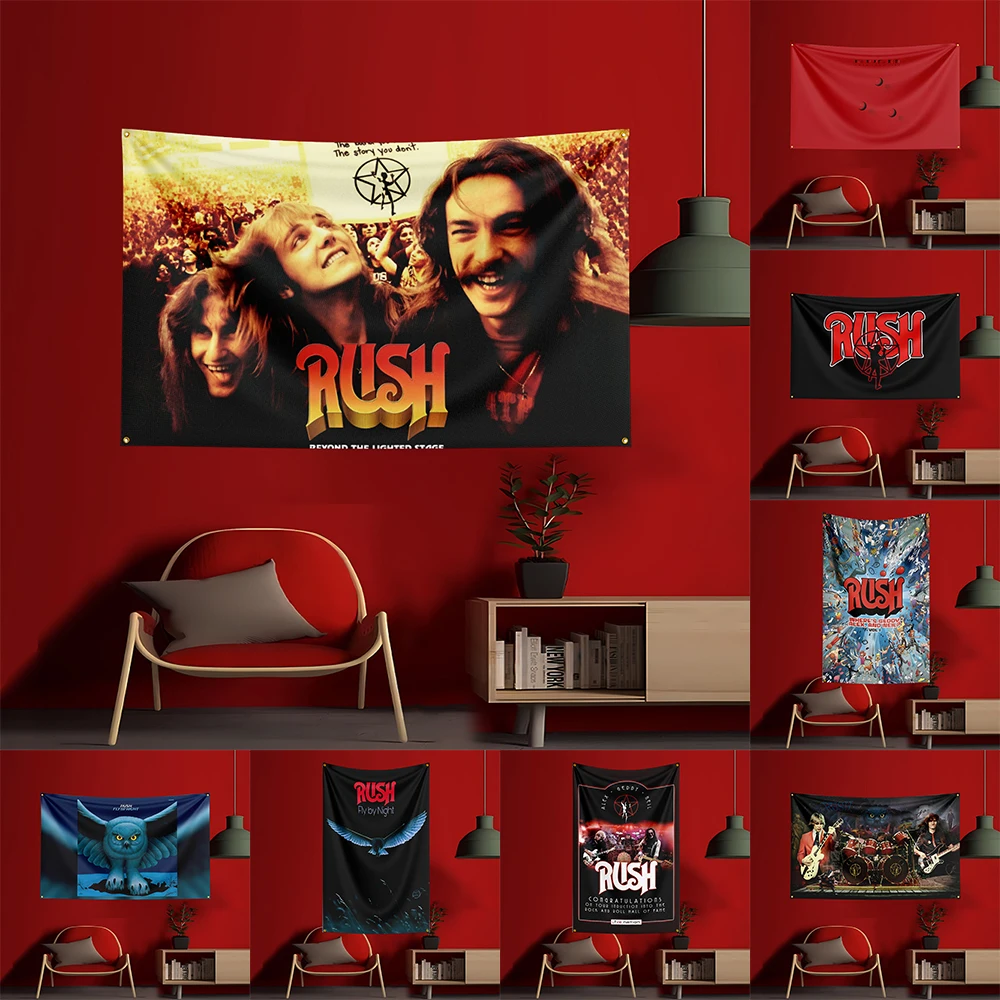 Customize 90X150CM Heavy Rock Band-r-Rushs Flag Polyester Digital Printing Banner for Bedroom Wall Art Out Door Tapestry Decorat