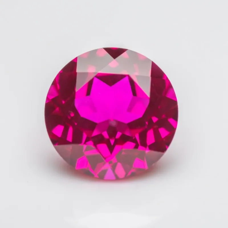 

Lab Grown Ruby Rubellite Color Round Shape Charms Beads For Diy Jewel Making Pendant Ring Materials Selectable AGL Certificate