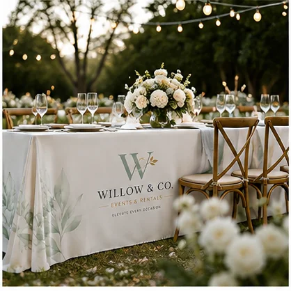 Custom Size Milk Silk Tablecloth Elastic Table Cover for Catering Banquet Wedding Party Supplies