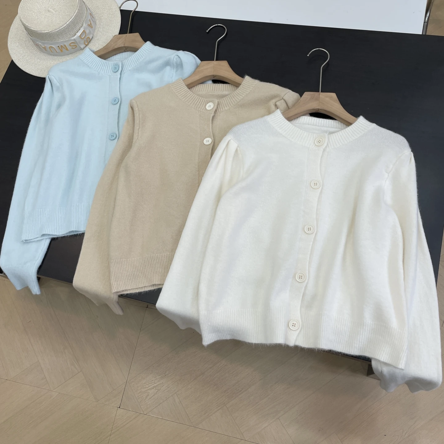 

Commute Sle Simple Long Sve round Ne Single Button Women's Sweater Versatile Straight Cut Sweet Sle Autumn Winter