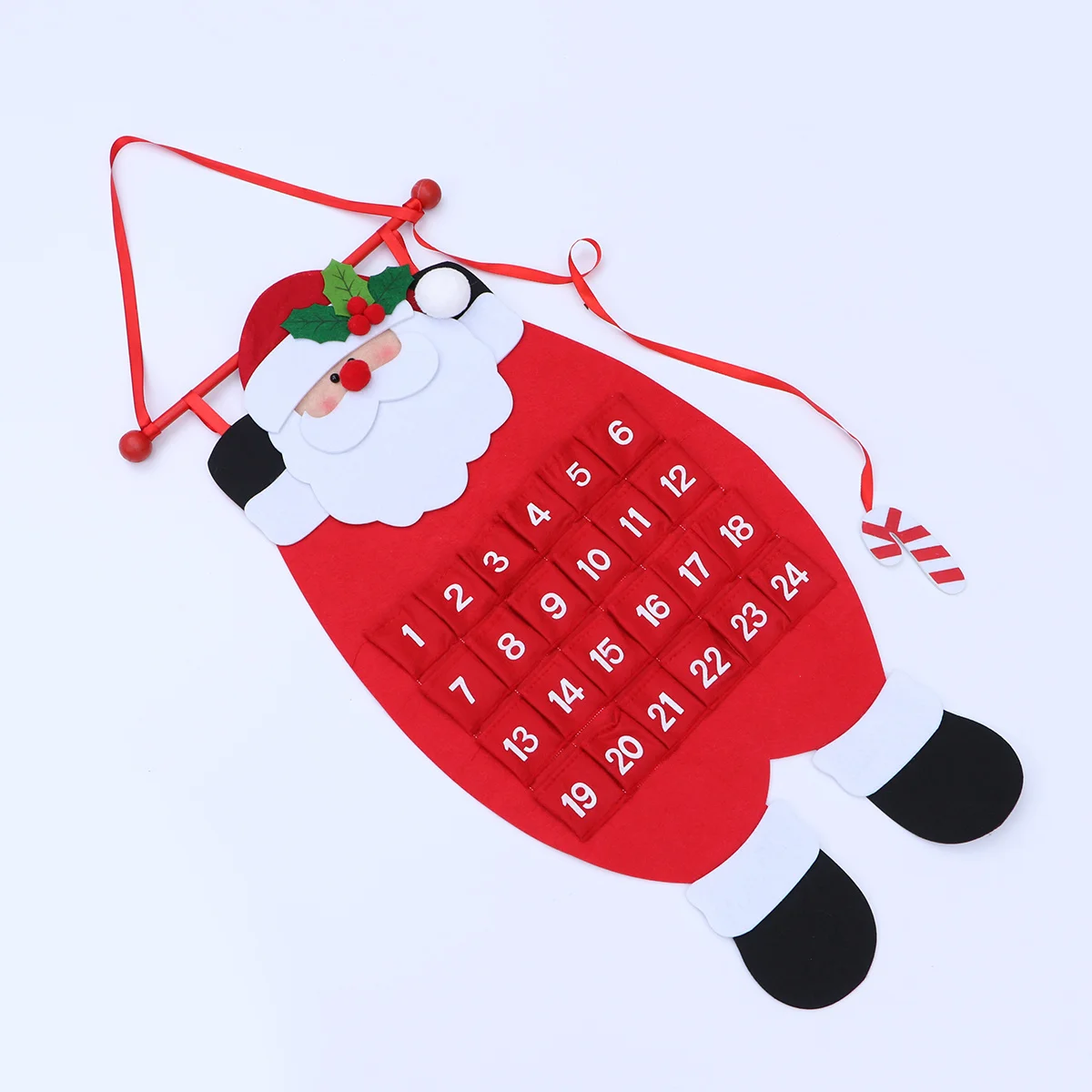 

Santa Claus Christmas Tree Advent Calendar Hanging Ornaments Eco Friendly Countdown Decoration for Holiday Party Home