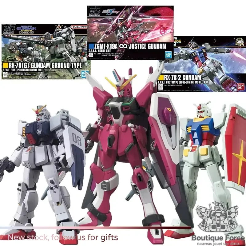 Bandai Gundam RX-79G Ground Type Actionfigur 1/144 HGUC Modellbausatz Mobile Suit Spielzeug für Jungen Sammlerstück Justice-Serie