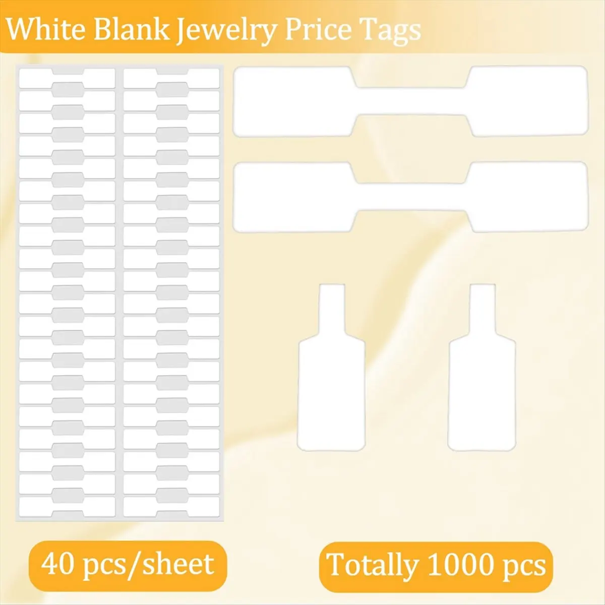 【2026 TOP Global】▼△◑1000Pcs Jewelry Price Tags Stickers Roll White Blank Jewelry Price Tags Necklace Ring Display Labels