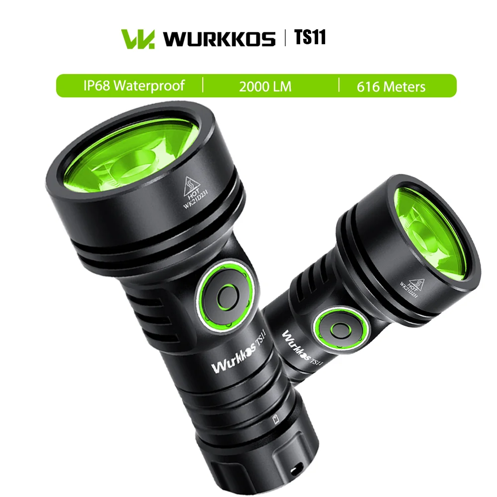 

Фонарь Wurkkos TS11 карманный EDC, 2000 лм, дальность луча 616 м, IP68, с RGB-подсветкой Anduril 2.0, перезаряжаемый, для походов и кемпинга