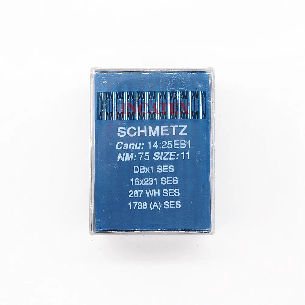 

100 шт. оригинальные швейные иглы Schmetz DBx1 SES 16x231 SES 287 WH SES 1738 (A) SES 65/9 70/10 75/11 для промышленной швейной машины