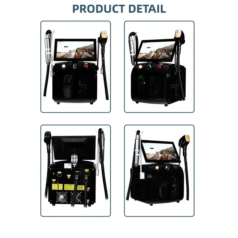 2in1 Sopraan Titanium Ijs Platina Diode 755 808 1064nm 3 Golflengte Laser ND:YAG Machine Pijnloos Ontharing Machine 2024