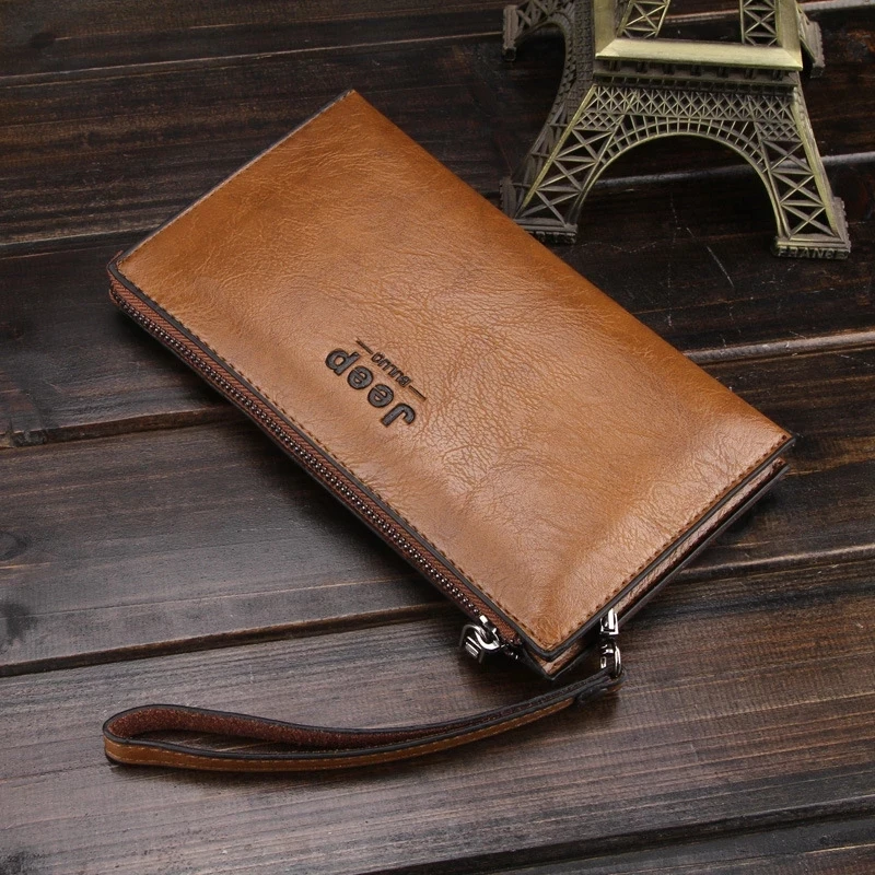 Business Leather Men Wallet Male Long PU Coin Purse Portable Cash Purses Casual Standard Male Clutch Bag