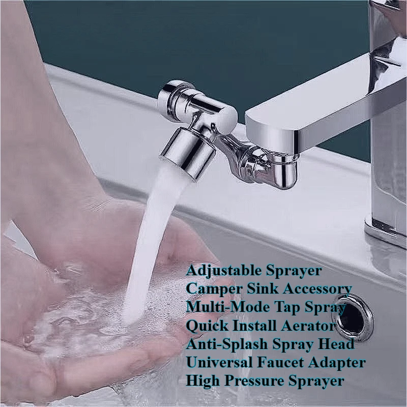 

Универсальный удлинитель распылителя для смесителя, 360° ° Поворотный аэратор с 3-мя режимами, водосберегающий адаптер для кухонной раковины, ванной комнаты, автофургона