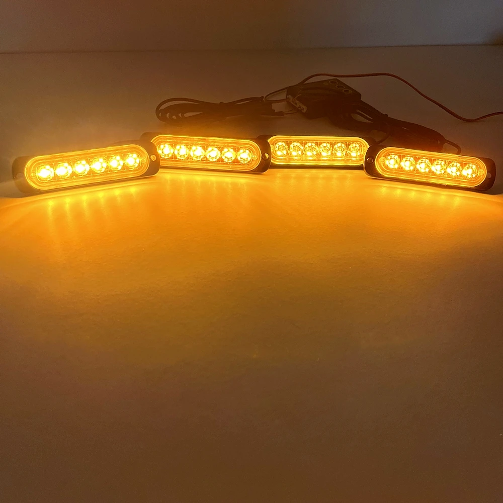 4x6 LED Car Grille Light Yellow White Daytime Running Light LED Emergency Strobe Warning Lights Pickup Truck Haze Light 12V 24V