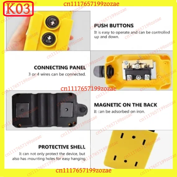 k3 12V DC Dump Trailer Remote Control Switch, Up/Down Control Switch for Lift Gate & Cranes Auto Parts
