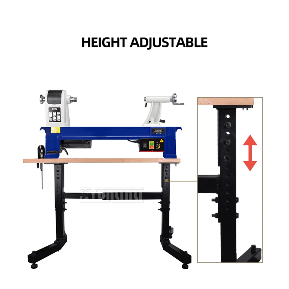 Woodworking Lathe Bracket, Wooden Rotary Base, Adjustable Height, Shock-Absorbing Base Lathe Accessory Lathe Support Stand