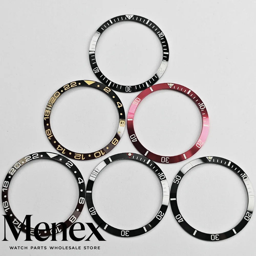 37.2mm Aluminum Watch Bezel Insert Diver Watch Bezel Ring Multi‑Color Watch Mod Repair Replacement Parts For Diving Watch Case