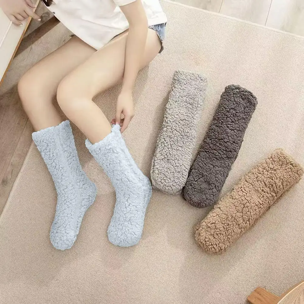Thickened Winter Thermal Cashmere Socks for Women Cozy Soft Floor Socks Velvet Carpet Sleep Socks Anti-Slip Warm Slipper 2025