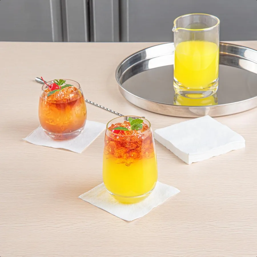 RestaurantwareSaving Nature Guardanapos de 9 x 9 polegadas para festa 500 Guardanapos de restaurante duráveis 1 camada com designs de floco de neve Pap branco