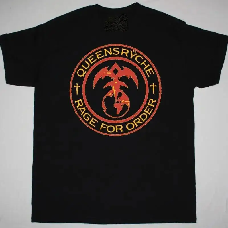 Queensryche Rage For Order Camiseta negra de algodón de todas las tallas
