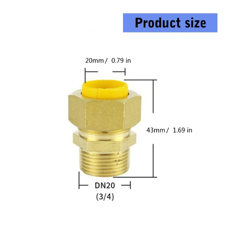 Y6GD 3/4 inch đồng thau phù hợp nhanh kết nối NPT Bộ chuyển đổi dễ dàng lắp đặt bằng đồng thau nâng cấp 2PCS cho máy nước nóng