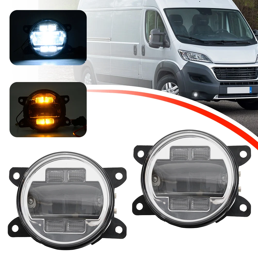 

2X LED Xenon White Fog Light For Fiat Ducato Peugeot Boxer Citroen Jumpy 2002-2006 Driving Daytime running light Fog light