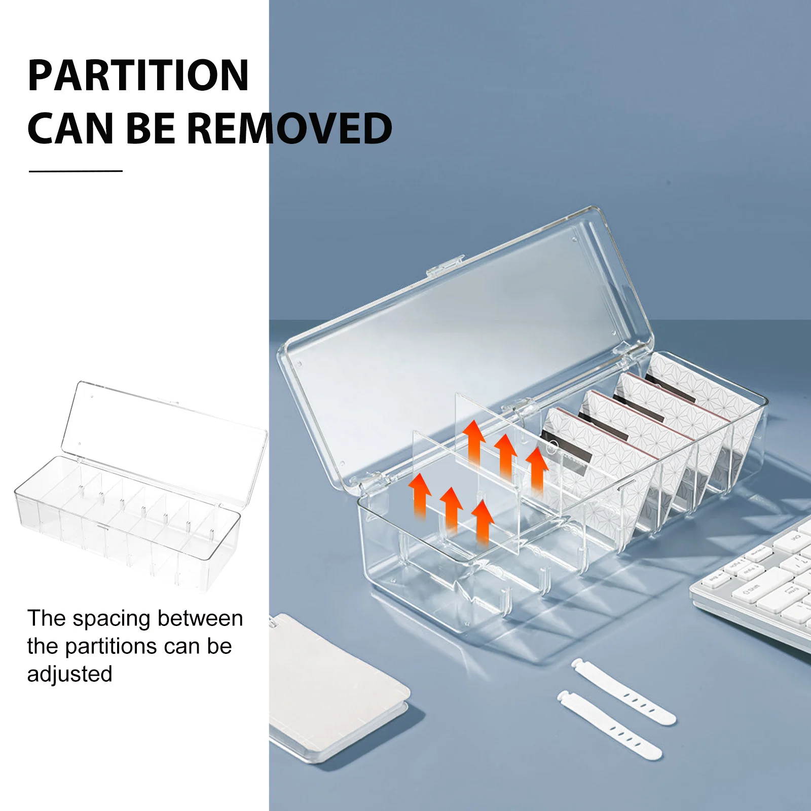 

1Set Plastic Card Holder for Business Cards Desk Organizer Storage Box Display Stand Clear Name Card Case Office Essentials