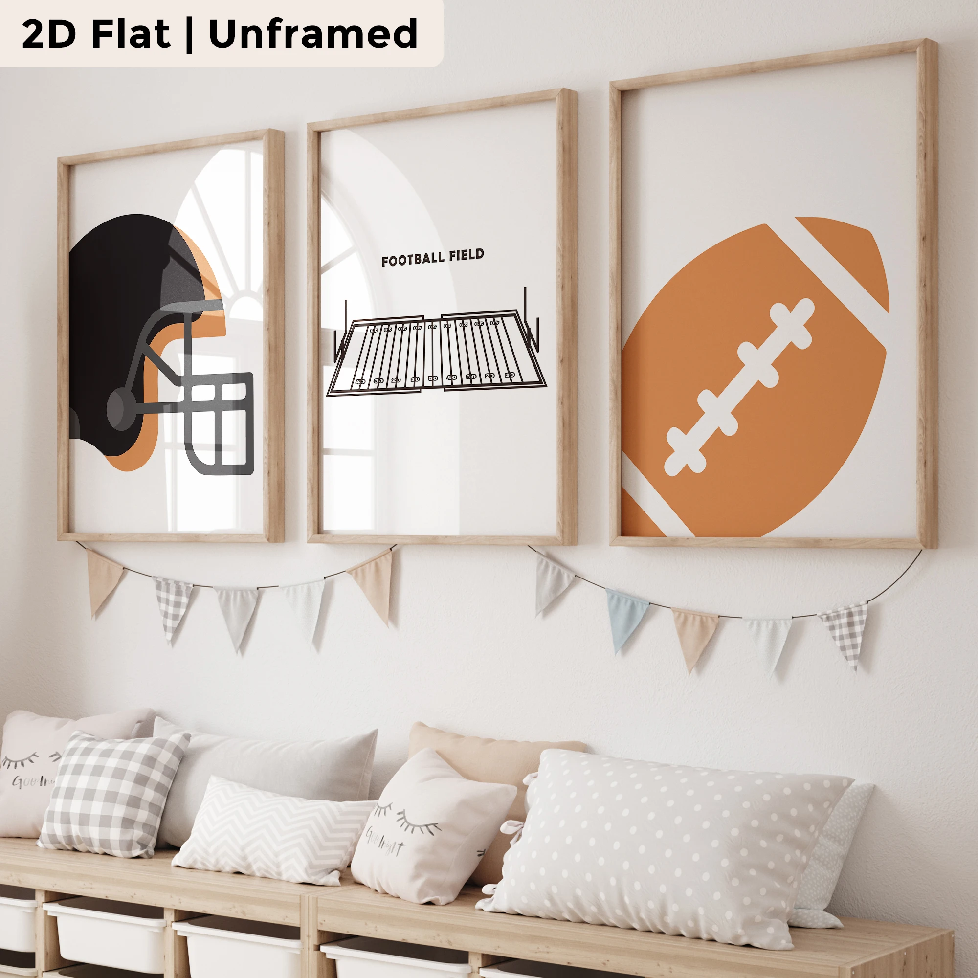 3pcs Modern,Cartoon Rugby Field Wall Art Print Canvas Painting Poster Picture For Living Room,Bedroom Home Decor