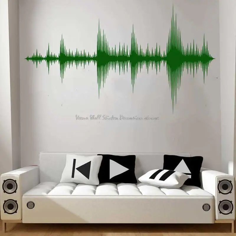 Sound Boeing Wave Wall Sticker Recording Studio Audio Speaker Melody Music Room Music Producer Room Decoration Vinyl Decal 5