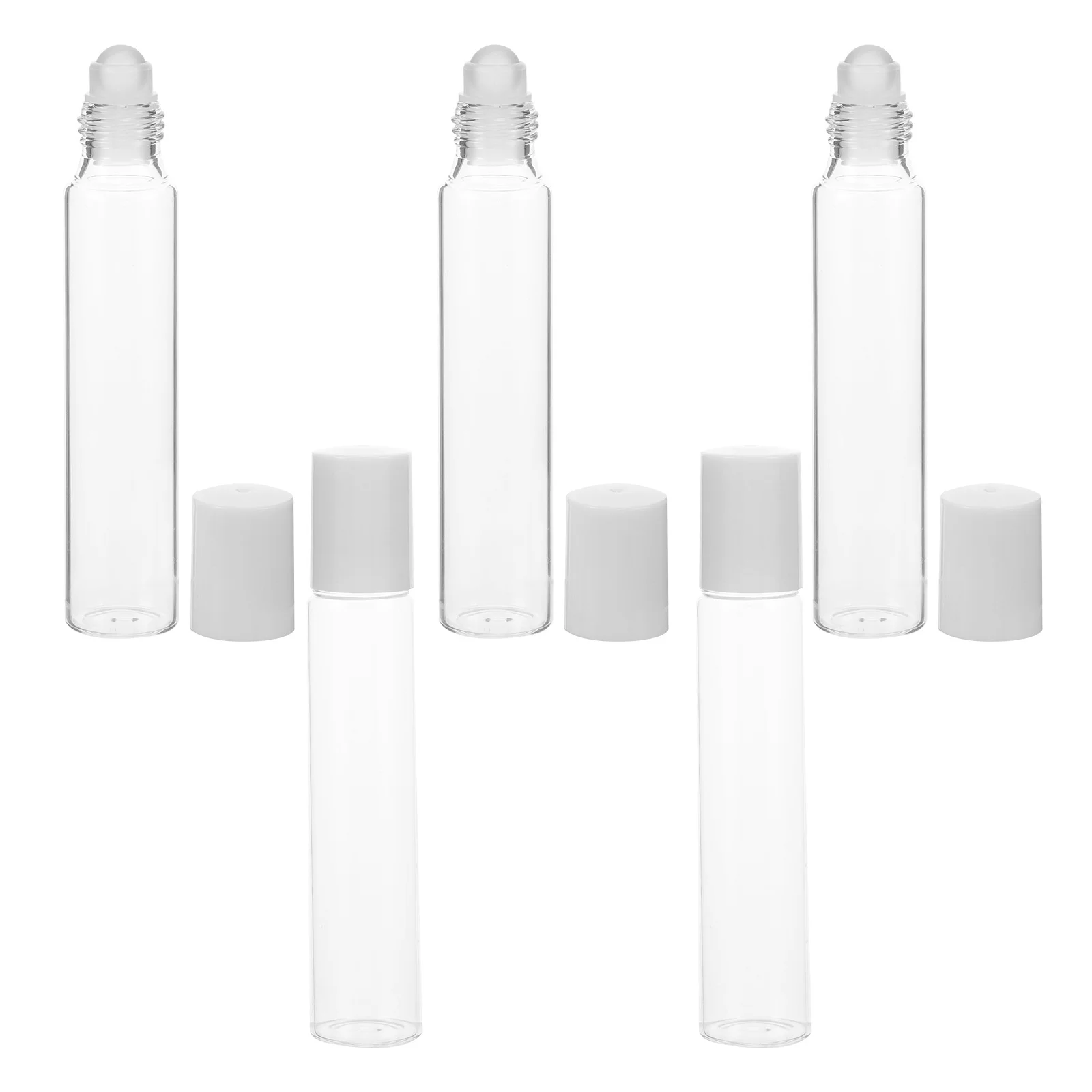 

5Pcs Clear Glass Roller Bottles Leakproof Essential Oil Dispenser Refillable Container for Travel Body Care Glass Roller Bottle