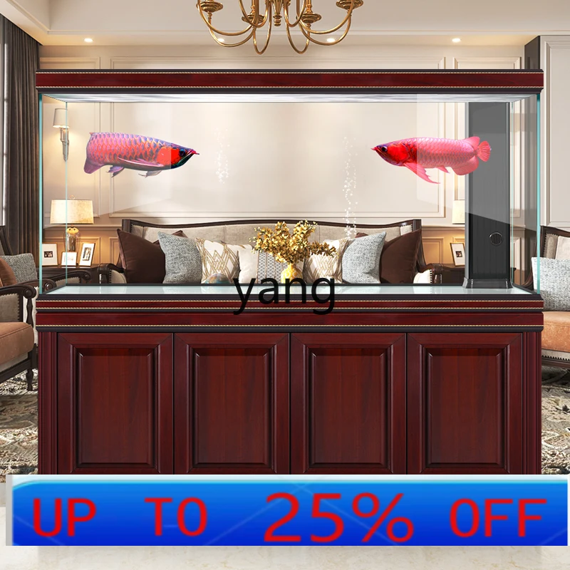 

LH solid wood ultra-white glass professional arowana tank, living room large aquarium bottom filter