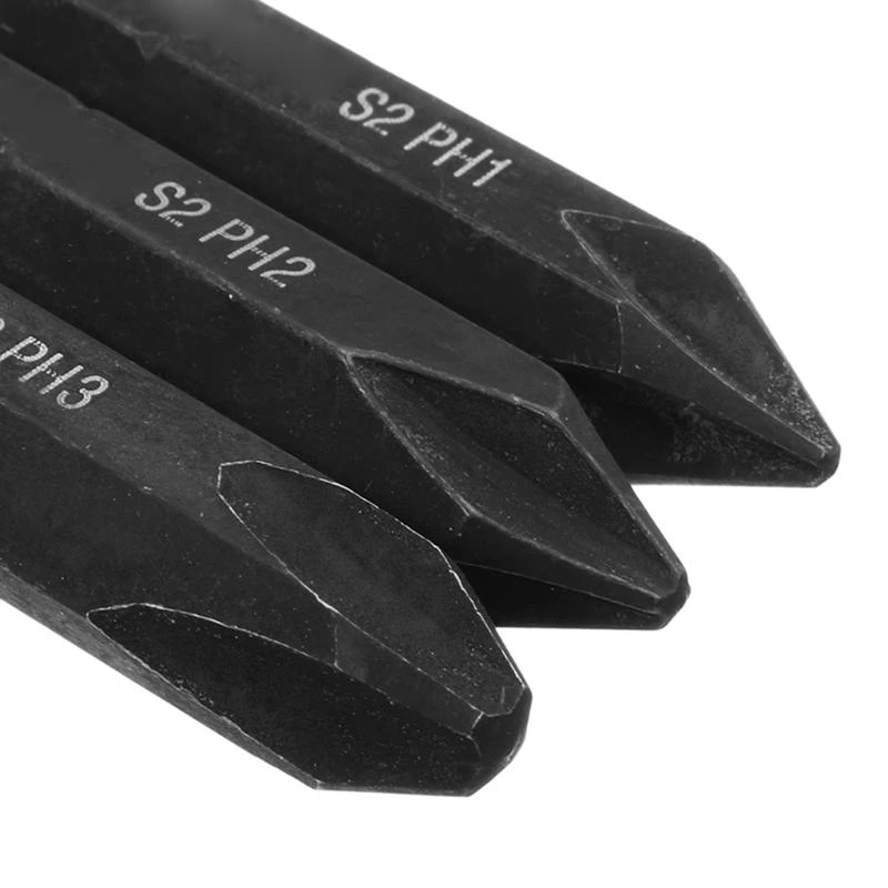 Y3NB 3 Pieces Replaceable Screw Impact Bit Strong Bit PH1 / PH2 / PH3