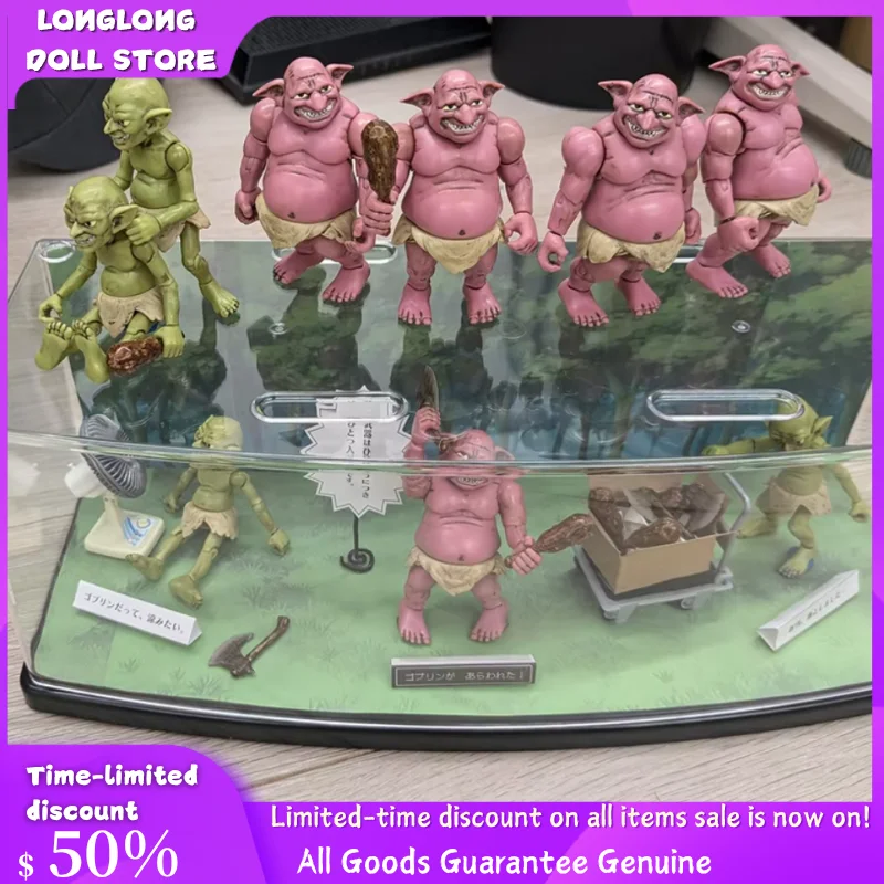 

New In Stock 8cm Cabin Goblin Movable Action Figure Red And Green Devil Joint Super Flexible Model Japanese Collectible Gif