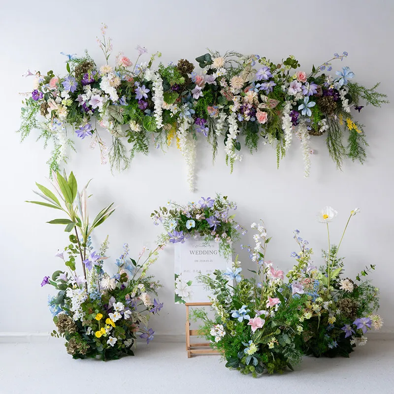 

Monet Garden forest-style decorative artificial floral art: wall background, wall-mounted display window, storefront event arran