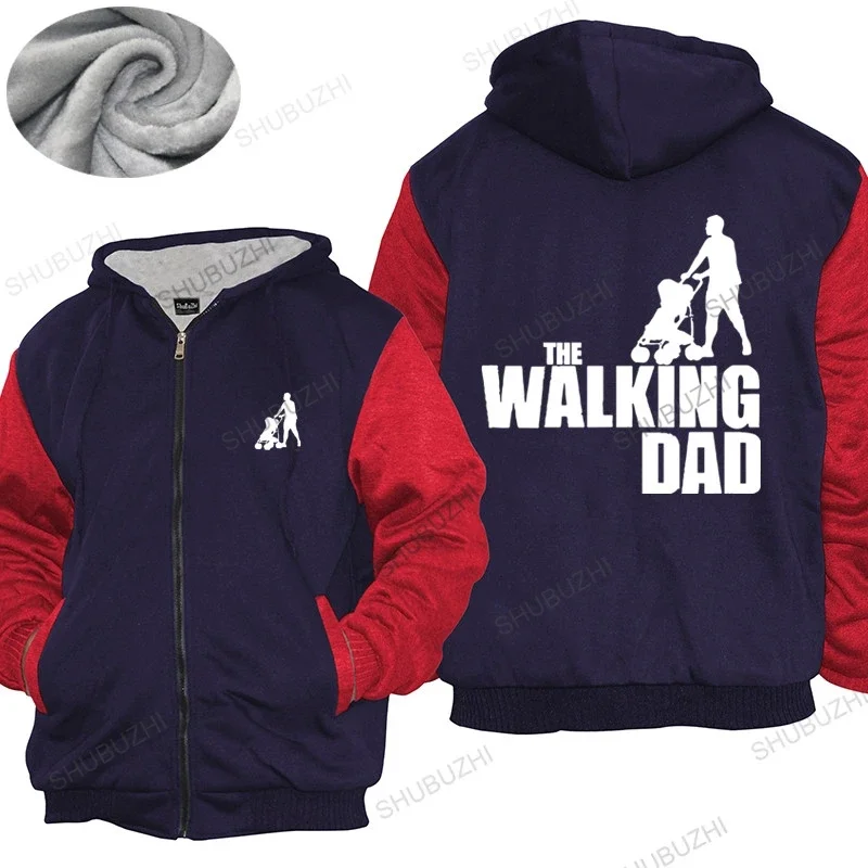 Mens winter warm coat loose tops The Walking Dad thick hoody dead zombie father gift dad joke retro unisex hoodie Fleece hoody