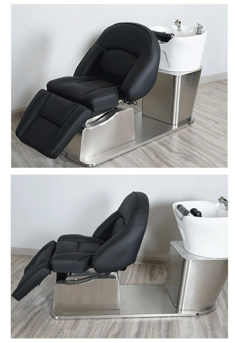 High-end barber shop electric shampoo bed semi-reclining hair salon, hair salon special simple light luxury flush bed chair