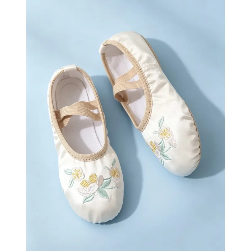 No Lace Hanfu Style Kids Ballet Shoes Soft Sole Dance Slippers Girls Toddler Footwear for Dance Performance Daily Training Stage