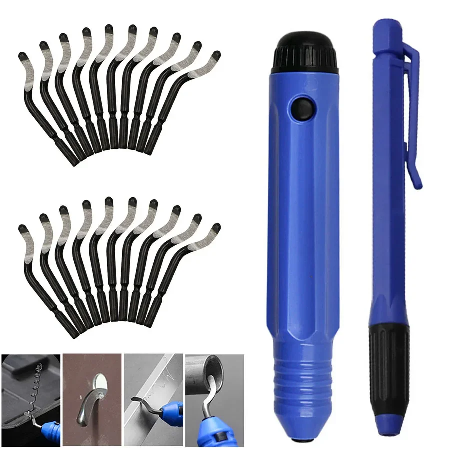 Professional Plastic Handle Burr Metal NB1100 Deburring Tool Handle Remover Cutting Tool With 10pcs Rotary Deburr BS1010 Blades