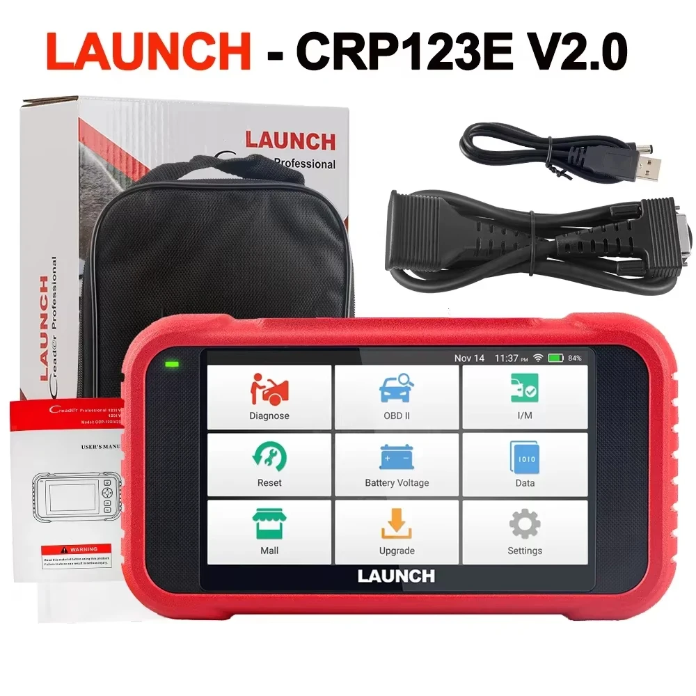 X431 CRP123E V2.0 OBD2 Scanner Car Diagnostic Tools ABS SRS Engine AT 4 System Scanner + 7 Reset Free Update